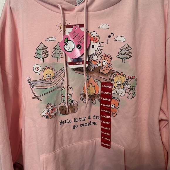 Hello Kitty Pink Camping Graphic Hoodie - Picture 3 of 4